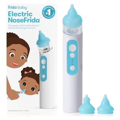 Frida Baby Electric NoseFrida Nasal Aspirator for Baby, Nose Sucker for Baby & Toddler, Upgraded Nasal Aspirator for Congestion + Allergy Relief with 3 Suction Levels, 2 Silicone Tips, USB - Image 1