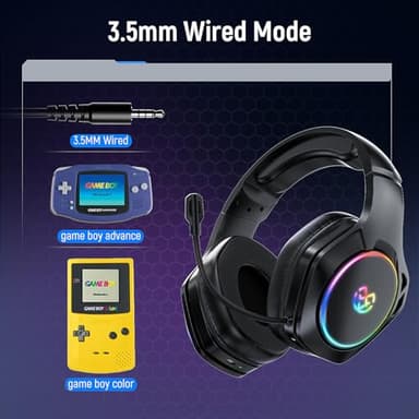 Wireless Gaming Headsets for Ps5 Ps4 PC, 2.4GHz USB & Type-C Gaming Headphones, 40H+ Hrs & 7.1 Surround Sound with Noise Canceling Microphone for Switch Phone - Image 8