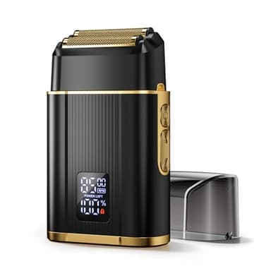 Foil Shavers for Men, High Speed Double Floating Blades Electric Razor, IPX6 Waterproof Dry/Wet, 2 Adjustable Speed Electric Shaver with LED Display, USB-C Deep Black - Image 1