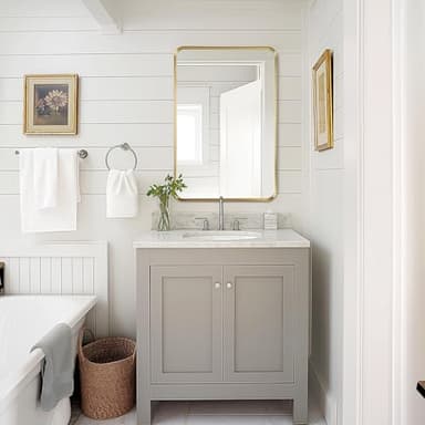 Fabuday Gold Mirror Bathroom Wall - Over Sink 36x24 Inch Rectangle Framed Brushed Mirror, Large Gold Trim Vanity Mirror Hanging for Bedroom, Restroom, Living Room, Entryway Decor - Image 5