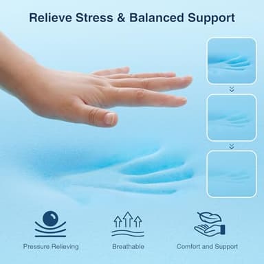 OLANLY Dual-Layer 4 Inch Full Size Memory Foam Mattress Topper for Back Pain, 2 Inch Cooling Pillow Top Mattress Pad Cover and 2 Inch Gel Memory Foam Topper, Deep Elastic Pocket, Grey - Image 4