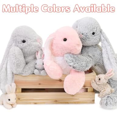 MaoGoLan 4Pcs Large Bunny Stuffed Animal with 3 Babies Inside, 24" Giant Easter Bunny Plush Toys, Soft and Cuddly Gray Stuffed Rabbit Gift for Kids,Girls,Boys,Teens - Image 2