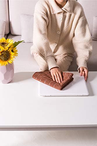 Microfiber Dish Towels - Soft, Super Absorbent and Lint Free Kitchen Towels - 8 Pack (Lattice Designed Brown Colors) - 26 x 18 Inch - Image 2