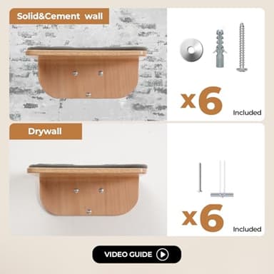 Cat Wall Shelves,Cat Wall Steps and Perch,Stairs,Ladders,Nest,Bed,Modern Wooden Floating Climbing Furniture for Hopping and Sleeping,with Scratching Cushion (Steps) - Image 6