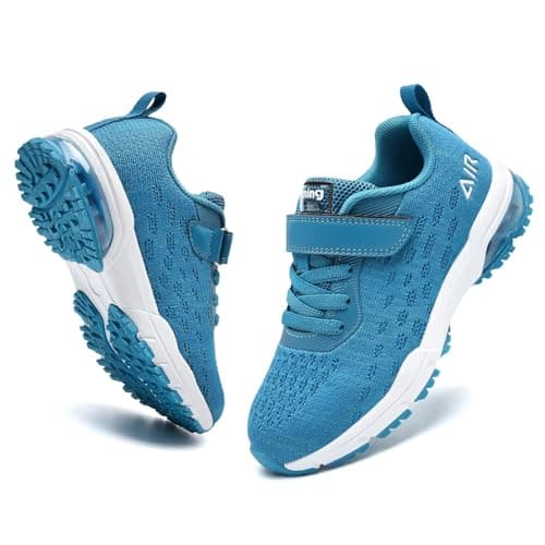PERSOUL Kids Shoes for Boys Girls Children Tennis Sports Athletic School Running Sneakers (Blue Size 12 Child) - Image 1
