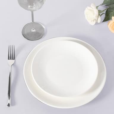 sancua White Round Tablecloth 132 Inch Diameter, 6 Pack - Circle Polyester Fabric Table Cloth for Wedding Party Reception Banquet Birthday, Washable Formal Table Cover (Fit 54-96 Inch Tables) - Image 9