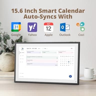 Dragon Touch 15.6" Digital Calendar Chore Chart – 1080P Full HD Interactive Touchscreen, Smart Family Planner, Hearth Display Digital Calendar Wall & Desk Mountable for Seamless Scheduling Black - Image 2