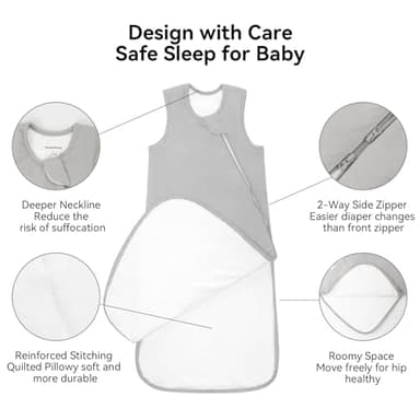 BubblePanda Rayon Made from Bamboo Sleep Sack 6-12 Months 1.0 Tog Soft Toddler Sleeping Sack for Babies 2-Way Zipper Baby Wearable Blanket - Image 3