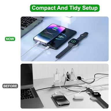 Upgraded 3 in 2 USB C Cable for Apple Watch Charger (4FT/1.2M) Travel USBC Multi Fast Charging Cord Compatible with iWatch Ultra 2/SE 2/10/9/8/7/6/5/4/3/2/1, iPhone 16/15 Pro Max Plus, iPad, AirPods - Image 5