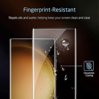 3 Pack HD Clear Tempered Glass Screen Protector for Samsung Galaxy S23 Ultra 5G, Fingerprint Unlock, 3D Curved, Scratch Resistant, Bubble-Free - Image 6