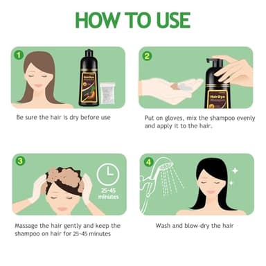 Agthyuve Hair Dye Shampoo 3 in 1, Black Hair Dye 16.9 FL Oz, Hair Shampoo, Semi-Permanent Hair Color Shampoo, Lasts 30 Days (Black) - Image 7