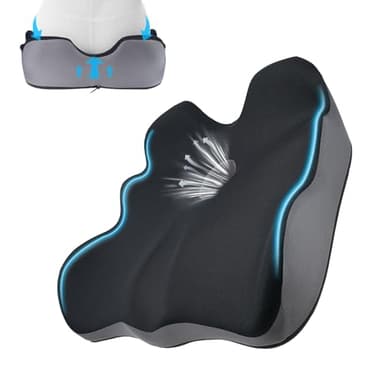 lefarfadet Seat Cushion, X-Large Memory Foam Office Chair Cushion, for Pressure Relief Sciatica & Pain Relief for Long Sitting Hours on Office/Home Chair, Car, Wheelchair - Image 1