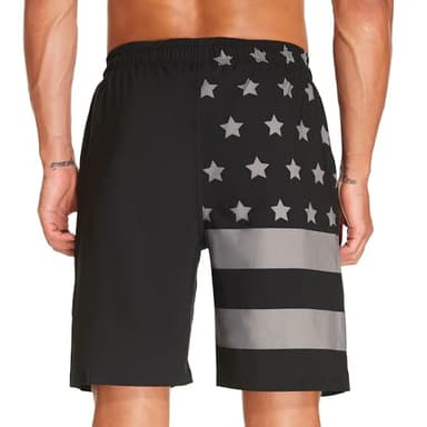 HODOSPORTS Mens Swim Trunks with Compression Liner 9 Inch Quick Dry Swim Shorts with Pockets Swim Suit - Image 3