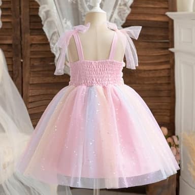 TTYAOVO Toddler Baby Dress Birthday Party Tulle Girl Dresses Size 100(3 Years, 2108 Rainbow) - Image 3