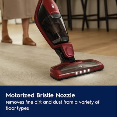 Electrolux Ergorapido Pet Cordless 2-in-1 Vacuum Cleaner with Motorized Pet Nozzle for Easy Pet Hair Removal, 48-Minute Run Time, 2 Power Modes, Chili Red - Image 10