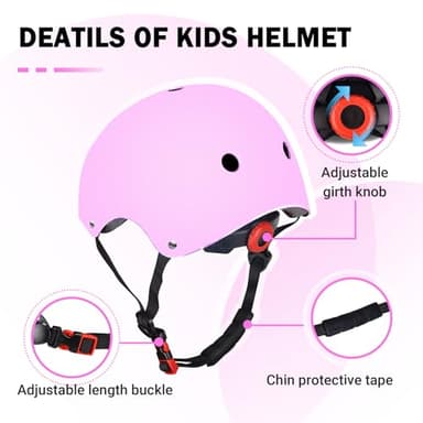 Kids Helmet for 2-3-5-8-14 Ages Girls and Boys, Ventilation and Toddler Helmet for Multi-Sport Bicycle Scooter Inline Roller Skate and Skateboarding - Image 2