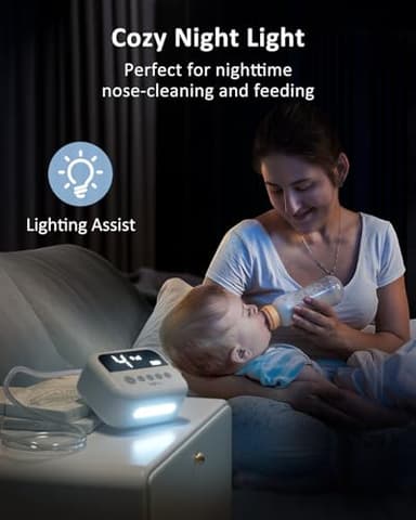 HEYVALUE Nasal Aspirator for Baby, Hospital Grade Nose Sucker with 9 Levels Suction, Night Light and Nursery Rhyme Soothing Function, Electric Nose Suction for Baby with Food-Grade Silicone Tips - Image 4