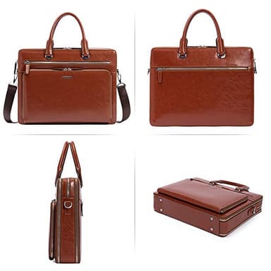 BOSTANTEN Briefcases for Men Messenger Bag Genuine Leather Laptop Bag 15.6 inch Office Work Tote for Buisness Travel - Image 7
