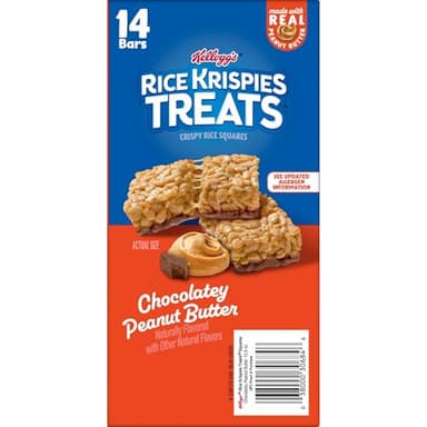 Rice Krispies Treats Crispy Rice Squares, Snack Bars, Chocolatey Peanut Butter, 10.8oz Box (14 Count) - Image 10