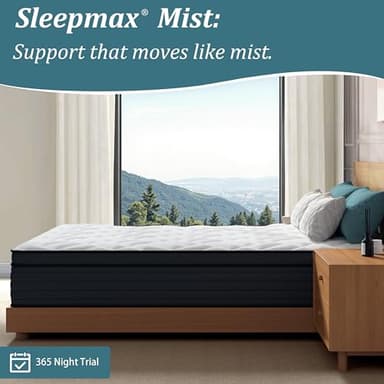Sleepmax Extra Firm Queen Mattress 12 Inch - Deep Sleep Hybrid Mattress Pressure Relief - No Sagging Bed in a Box for Back & Side Sleepers - Fiberglass-Free, CertiPUR-US Certified, 365-Night Trial - Image 6