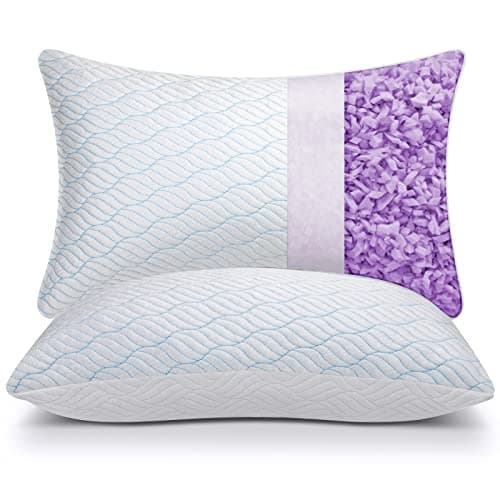WISHSMILE Cooling Pillows Queen Size Set of 2, Memory Foam Pillows with Zipper, Adjustable Firmness for Sleeping Cool Cold Pillow to Hot, Side, Back and Stomach Sleepers, 2 Pack, 20x30 - Image 1