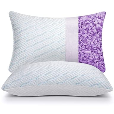WISHSMILE Cooling Pillows Queen Size Set of 2, Memory Foam Pillows with Zipper, Adjustable Firmness for Sleeping Cool Cold Pillow to Hot, Side, Back and Stomach Sleepers, 2 Pack, 20x30 - Image 1