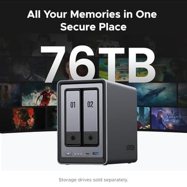 UGREEN NASync DXP2800 2-Bay Desktop NAS, Intel N100 Quad-core CPU, 8GB DDR5 RAM, 2.5GbE, 2X M.2 NVMe Slots, 4K HDMI, Network Attached Storage (Diskless) - Image 3