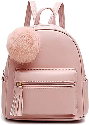 IHAYNER Mini Backpack Purse for Girls Teens Women Purses PU Leather Pom Backpack Shoulder Bag with Charm Tassel - Image 1