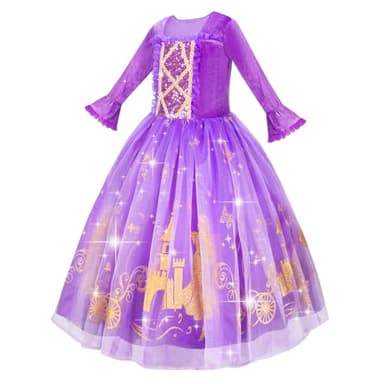 Meland Princess Dress Up for Girls 3-8, Dress Up Clothes for Girls Halloween Costumes Birthday Gift for Toddler Girls - Image 7