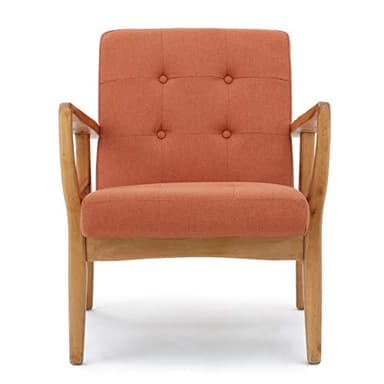 Christopher Knight Home Brayden Fabric Club Chair, Orange 28.25D x 25.25W x 31.25H in - Image 9