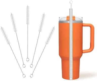 Cleaning Brushes for Reusable Drinking Straws, Set of 5, Long Wire Handle, Bottle and Straw Cleaner for Stanley Mug, Sippy Cup, Water Bottle and Tubes, Reusable and Flexible - Image 3