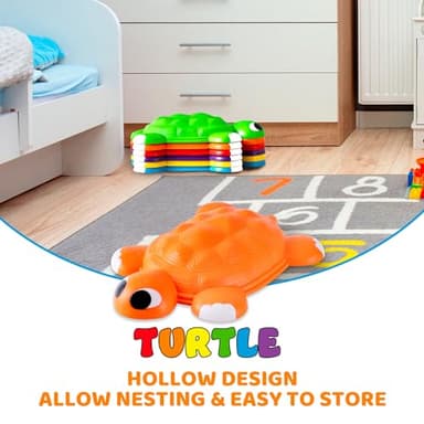 JOYIN Turtle Balance Stepping Stones, 6 Pcs Kids Turtle Jumping Stones Steps Stones Up to 265 Ibs, Toddler Obstacle Course Coordination Game Toys for Ages 3 Years and UP Indoor or Outdoor Play - Image 6