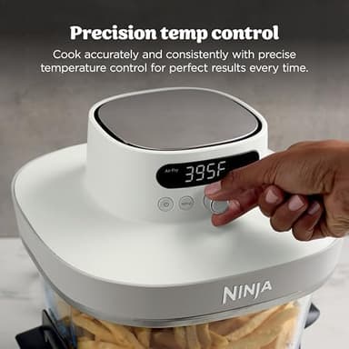 Ninja Crispi Pro 6-in-1 Glass Air Fryer | 450°F, Nontoxic, 6qt & 2.5qt Containers & Lids | Microwave, Freezer, Dishwasher Safe | Max Crisp, Air Fry, Bake, Roast, Recrisp, Dehydrate | Bone | AS101LG - Image 6