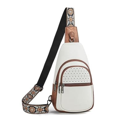 Mroede Crossbody Bags for Women 4-Pockets Sling Bag Fanny Pack Chest Purse Backpack Casual Daypacks Travel Shopping - Image 1