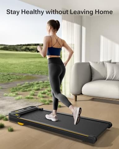 UREVO Walking Pad, Under Desk Treadmill for Home Office, Portable Desk Treadmill with Double Shock Absorption Remote Control LED Display, 265 Lb Capacity - Image 3
