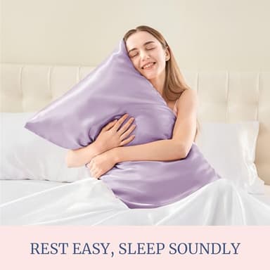BEDELITE Satin Pillowcase for Hair and Skin, Super Soft and Cooling Similar to Silk Pillow Cases 2 Pack with Envelope Closure, Gift for Women Men(13"x18" Toddler Size, Lavender) - Image 5