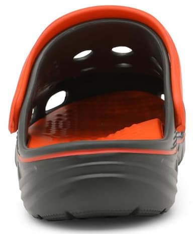 ChayChax Men's and Women's Arch Support Clogs Garden Shoes Slip-on Outdoor Beach Slippers with Removable Cushion Footbed, Grey Orange, 12-13 Women/10.5-11.5 Men - Image 4