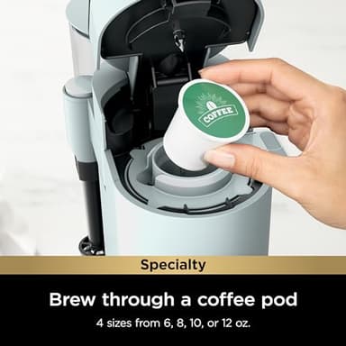 Ninja Pods & Grounds Specialty Single-Serve Coffee Maker, Compatible with K-Cups, Built-In Milk Frother, 6-oz. Cup to 24-oz. Travel Mug Sizes, Iced Coffee Maker, Glacier Blue, PB051GB (Renewed) - Image 3