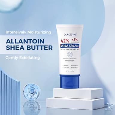 OUKEYA Urea Cream 42 Percent with 2% Salicylic Acid Tube 3 Oz, Urea Foot & Hand Cream for Dry Cracked, 40 per Urea Lotion for Feet Maximum Strength - Image 7