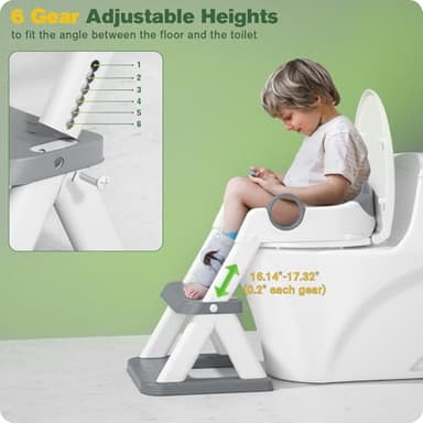 Rabb 1st Potty Training Seat, Upgrade Toddler Toilet Seat for Kids Boys Girls, 2 in 1 Potty Training Toilet, Splash Guard Anti-Slip Pad Step Stool - Image 4