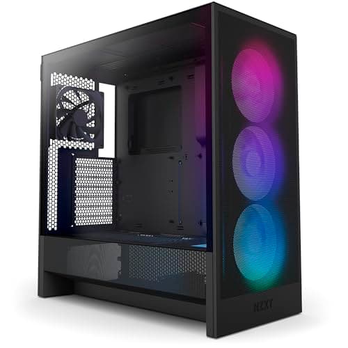 NZXT H5 Flow RGB 2024 - Compact ATX Mid-Tower PC Gaming Case - High Airflow - F360 RGB Core (CV) Included - 360mm Front & 240mm Top Radiator Support - Cable Management - Tempered Glass - Black - Image 1