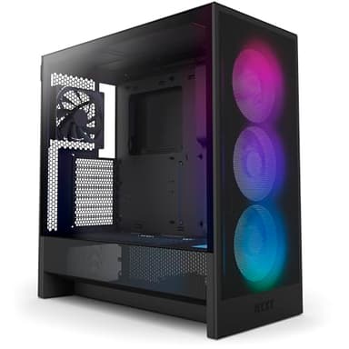 NZXT H5 Flow RGB 2024 - Compact ATX Mid-Tower PC Gaming Case - High Airflow - F360 RGB Core (CV) Included - 360mm Front & 240mm Top Radiator Support - Cable Management - Tempered Glass - Black - Image 1