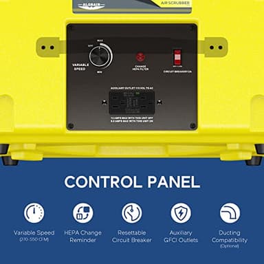ALORAIR Air Scrubber with 3 Stage Filtration, Stackable Negative Air Machine for Industrial and Commercial Use, Heavy Duty Air Cleaner with MERV-10 Filter, HEPA/Activated carbon Filter, Yellow - Image 4