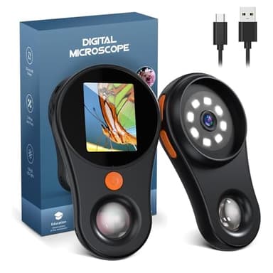 Digital Microscope Handheld with 2.0 Inch IPS Color Screen, 500x Magnifying Glass for Kids & Adults, Portable Mini Microscope Camera with 8 LED Lights, USB Compatible with PC Windows, Mac OS (Black) - Image 1