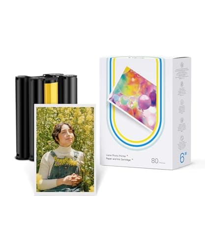 Liene Amber M100/M200 4x6" Photo Printer 80 Sheets Photo Paper & 2 Ink Cartridges Refill, Dye Sublimation, Water Oxidation-Proof, Only for Liene DHP512/DHP513 Printer, for Display, Framing, Scrapbook - Image 1