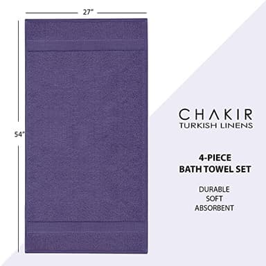 Chakir Turkish Linens | Hotel & Spa Quality 100% Cotton Premium Turkish Towels | Soft & Absorbent (4-Piece Bath Towels, Plum) - Image 6