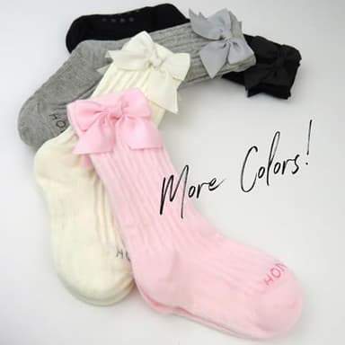 HonestBaby Cable Knit Socks with Bow, Pink, 12-24 Months - Image 6