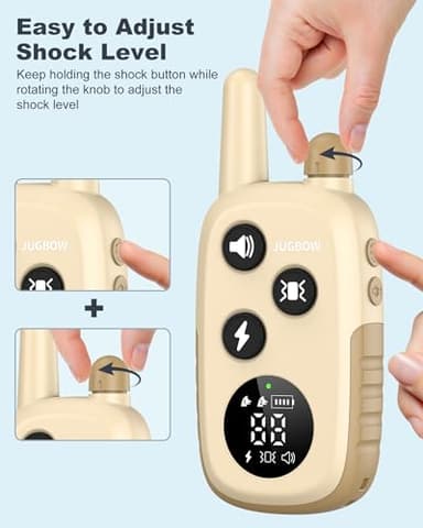 Jugbow Dog Shock Collar - 4200FT Dog Training Collar with Remote for 5-120 lb Large Medium Small Dogs, Rechargeable Waterproof IPX8 E Collars with Beep (1-3) Vibration(1-3) Safe Static(0-99) - Image 5