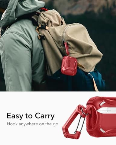 ESR for AirPods Pro 2 Case (2023/2022/2019, 2nd/1st Gen), Compatible with AirPods Pro 2nd Generation (USB-C/Lightning Cable), Effortless MagSafe, Drop-Proof Lock, Easy Open, Cyber Series,Dark Red - Image 8