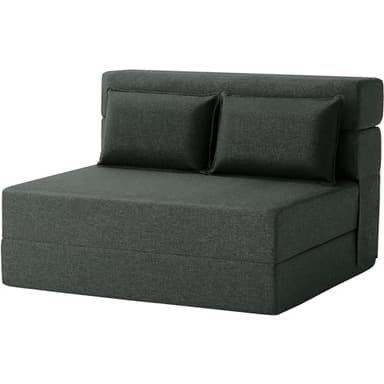 FILUXE Convertible Folding Sofa Bed - Sleeper Chair with Pillow, Modern Linen Fabric Floor & Futon Couch, Foldable Mattress for Living Room/Dorm/Guest/Home Office/Apartment, Standard Size, Dark Gray - Image 1